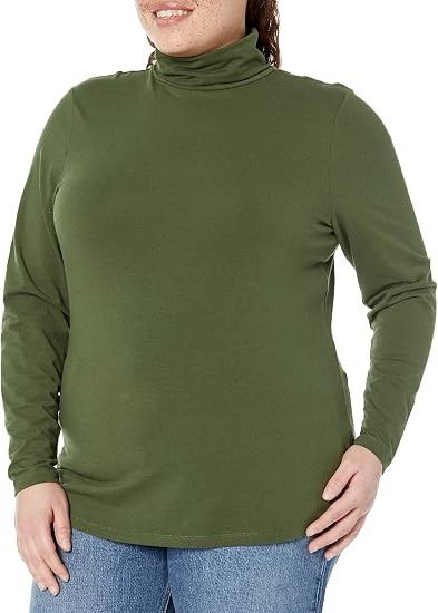 Green Turtleneck Long Sleeve Top image 3